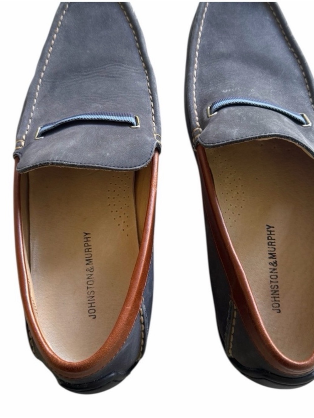 Like New! Johnston & Murphy Blue Gray Suede Loafers Size 11.5M - Picture 4 of 11